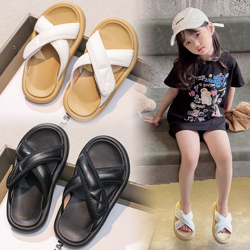 女童真皮拖鞋2023夏季新款软底男童外H穿防滑鞋子儿童居家休闲凉,童鞋/婴儿鞋/亲子鞋,儿童凉拖鞋,淘宝优惠券,粉丝福利购,淘宝优惠卷