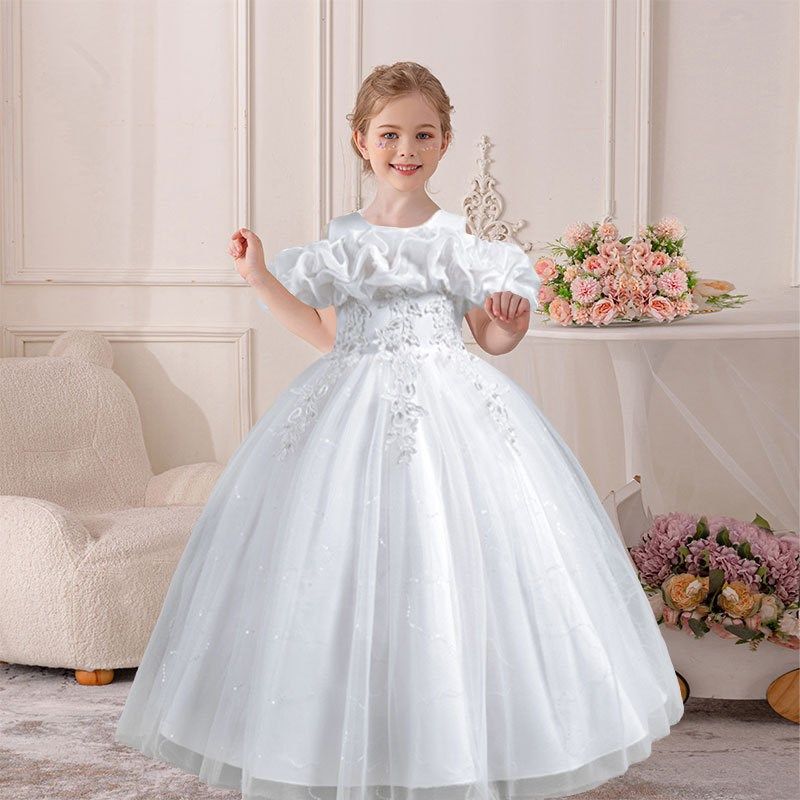 儿童婚纱晚礼服公主裙蓬蓬纱生日白色小女孩花童主持人Y钢琴演出,童装/婴儿装/亲子装,儿童礼服,淘宝优惠券,粉丝福利购,淘宝优惠卷