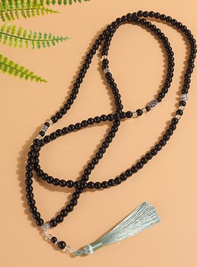 工厂中式国风长款串珠流苏项链层叠戴斜链小众复古气质中国风