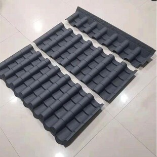塑料仿古瓦屋檐瓦片屋顶灰色一体复古小L青瓦片围墙装饰门头片