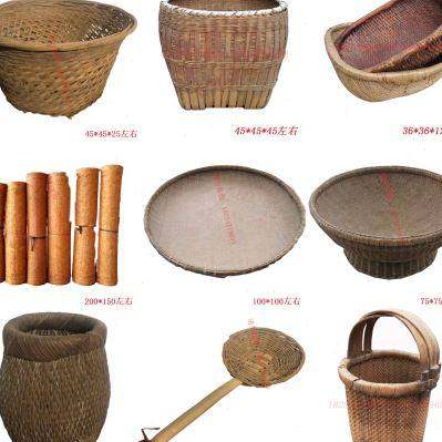 民俗老物件农村旧农具竹s编复古竹篮子竹筐子提篮装饰摆件道具怀,特色手工艺,竹编/竹雕,淘宝优惠券,粉丝福利购,淘宝优惠卷