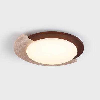 主卧室吸顶灯现代简约中式复古黄洞石个性创意房间LED灯护眼