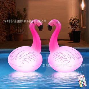太阳能充气火烈鸟灯泳池灯天鹅圆球灯户外防水后院婚礼装饰灯庭院