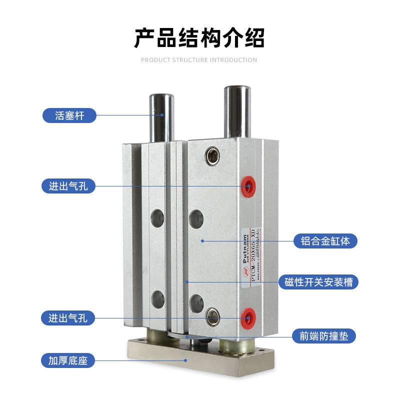 原装普南putnam数控六面钻PTCM-20X80小型气动气缸配件大全