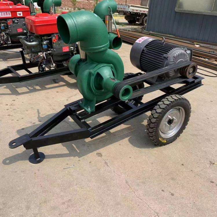 单缸水冷柴油机8寸抽水泵 移动拖车混流泵 18.5千瓦电机自吸水泵