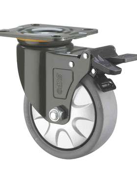 SUPO向荣 3寸 带双刹车 工业 万向 灰色 PP脚轮 J05S-01D-75-112