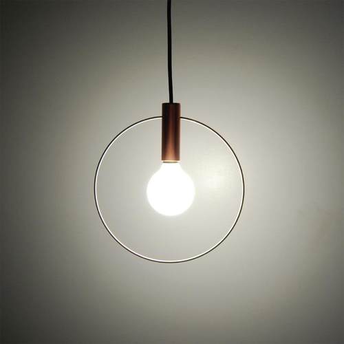 现代创意铁艺餐吊灯设计师展厅酒店客房餐厅吧台复古圆环单头吊灯