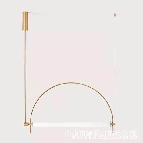 设计师轻奢餐桌餐厅主灯新款高级感一字长条意式极简吊灯