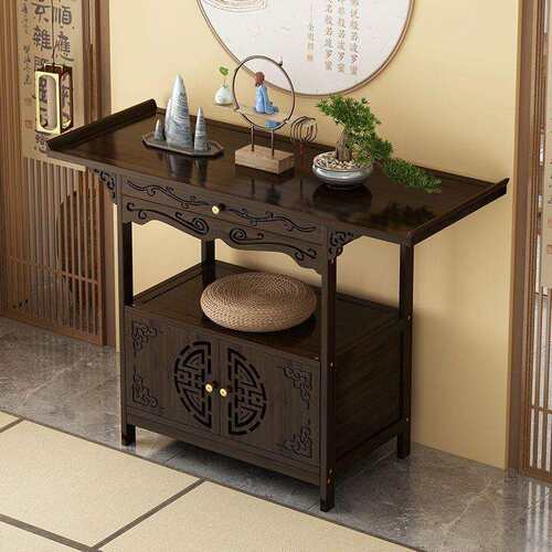 新中式玄关桌家用入户玄关柜摆件轻奢实木玄关柜案条案桌古风桌子