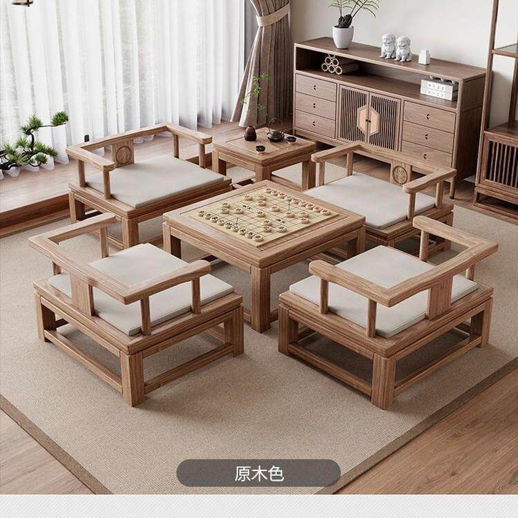 新中式实木加粗加厚打坐禅椅太师椅榆木办公客厅盘腿茶室卧室主人