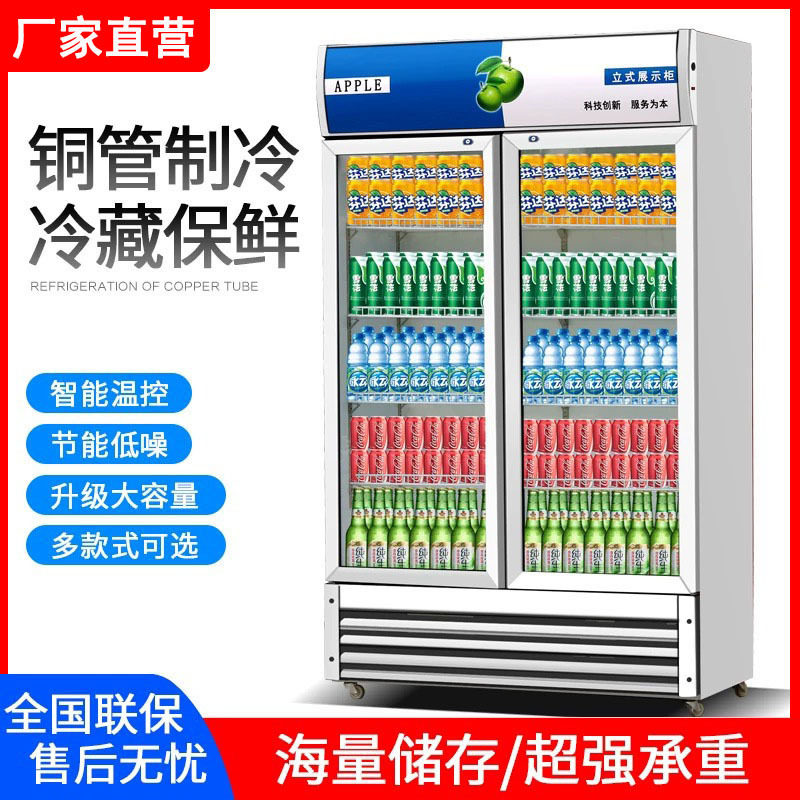 商用啤酒柜单双门保鲜冷藏冰柜超市饮料冷饮柜餐厅冰柜三门保鲜柜