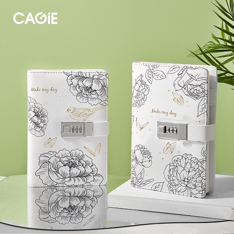 卡杰密码本小清新手账本简约加厚笔记本带锁日记本B6记事本跨境