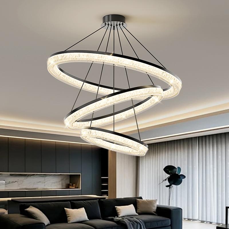 客厅吊灯现代简约设计师圈圈吊灯意式极简轻奢2025年新款餐厅卧室