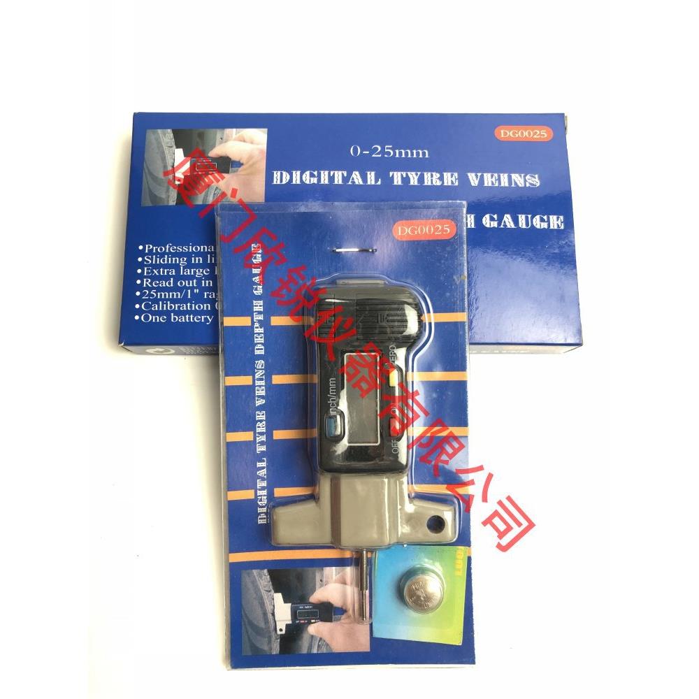 电子数显轮胎花纹深度尺0-25mm胎纹游标卡尺不锈钢深度计DG0025