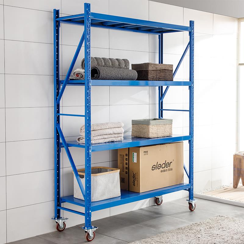 cs可移动带轮子货架仓库金属仓储置物架拆装展示架多层轻型家用定