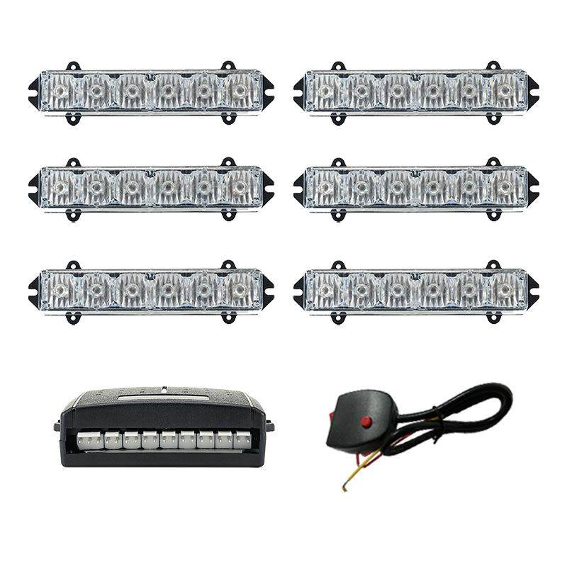 源头工厂：中网警示灯一拖六爆闪灯频闪改装灯LED信号灯100-6D6C