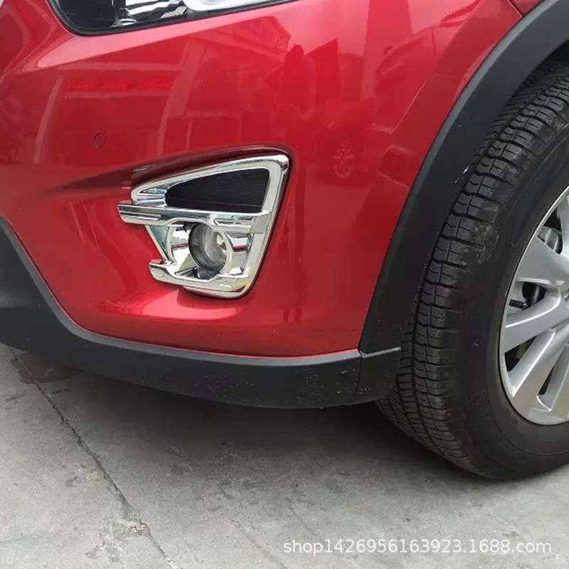 15CX-5前雾灯罩雾灯框改装用 适用于马自达CX-5防雾灯装饰亮片Y