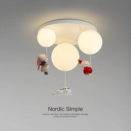 儿童房吸顶灯全光谱护眼男孩女孩卡通创意气球飞机玄关卧室房间灯
