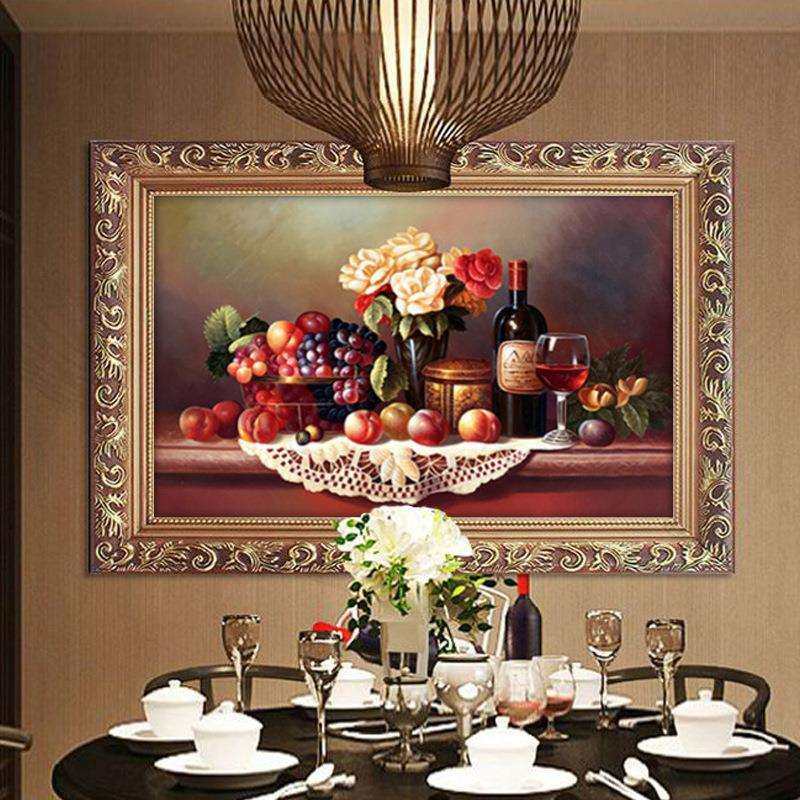 欧式餐厅装饰画美式饭厅壁画走廊有框画酒杯挂画水果静物油画单幅,农机/农具/农膜,播种栽苗器/地膜机,淘宝优惠券,粉丝福利购,淘宝优惠卷