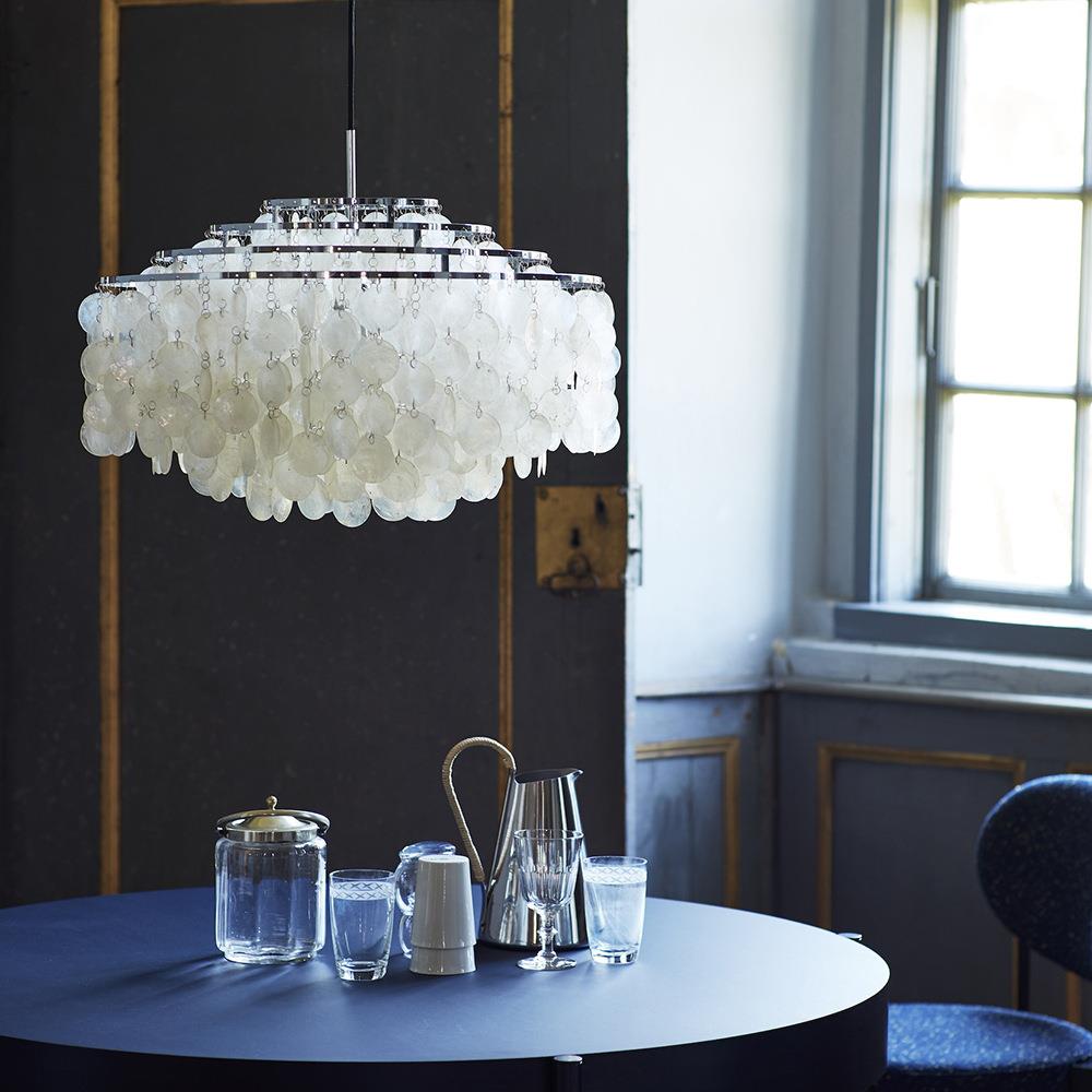 法式天然贝壳吊灯客厅轻奢设计师意大利复古餐厅卧室美式家居