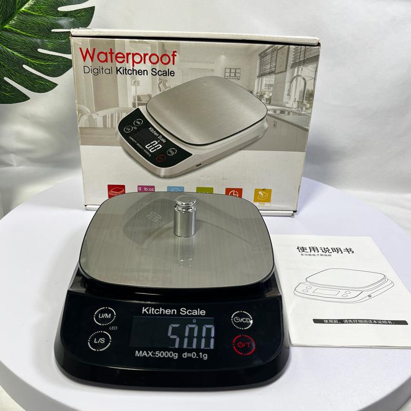 家用不锈钢防水厨房秤充电款家用厨房秤烘焙电子克秤专用电子秤