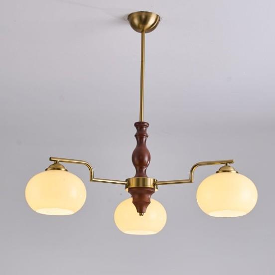 卧室复古中古风客厅全光谱护眼高级感南洋风吊灯别墅新款柿子吊灯