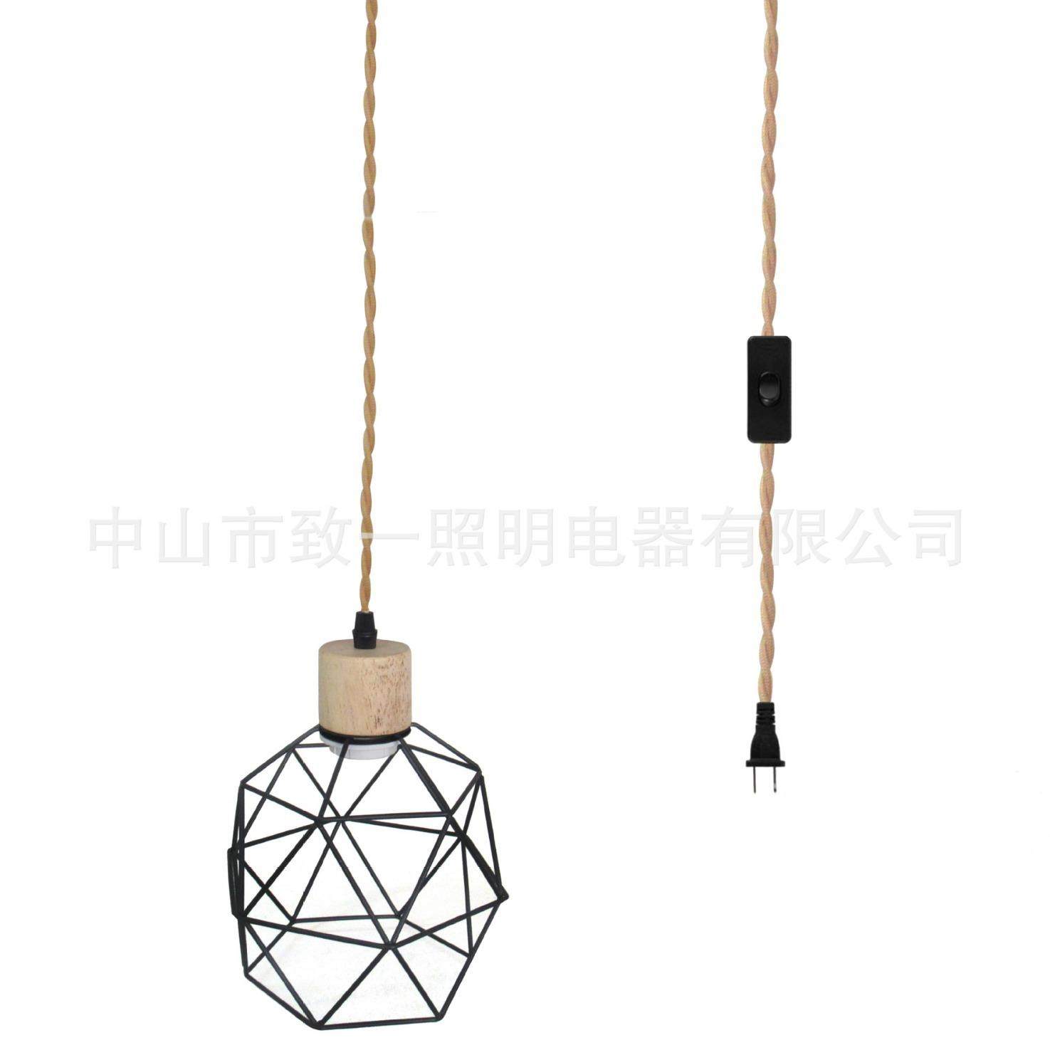 跨境亚马逊美式LOFT创意复古4.5米带插头开关麻花吊线实木铁艺灯,玩具/童车/益智/积木/模型,毛绒/玩偶/公仔/布艺类玩具,淘宝优惠券,粉丝福利购,淘宝优惠卷