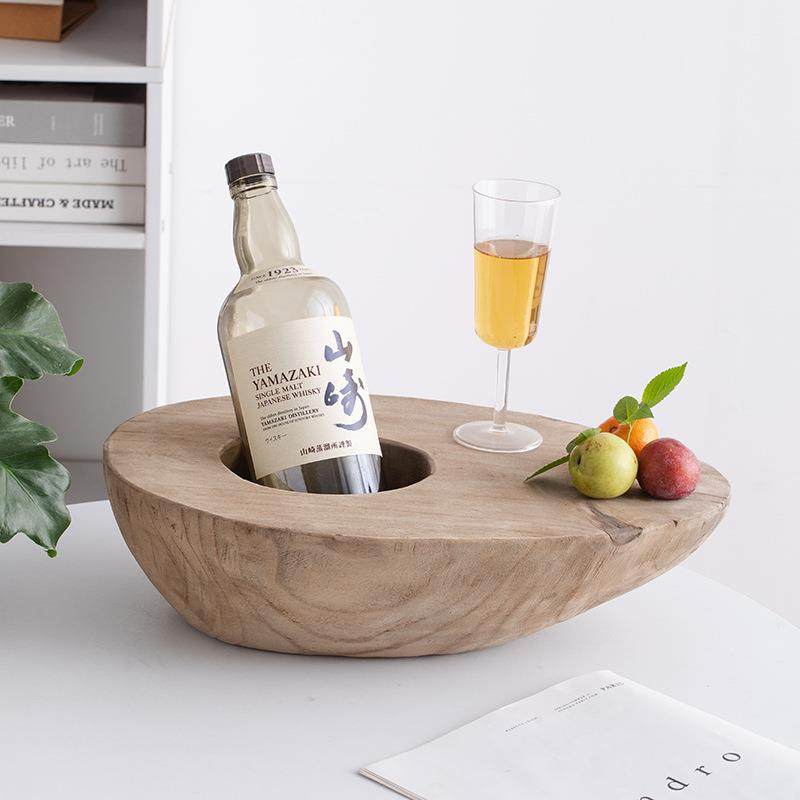 创意木质红酒架子啤酒架托置物收纳盒客厅民宿酒店高级感家居摆件