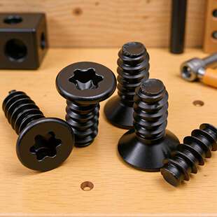 304不锈钢黑色沉头内梅花平尾自攻螺丝M2/M4梅花头平尾自攻螺钉