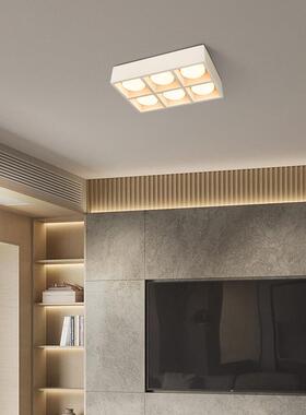 无主灯客厅照明极简明装格栅灯卧室灯现代简约方形斗胆灯