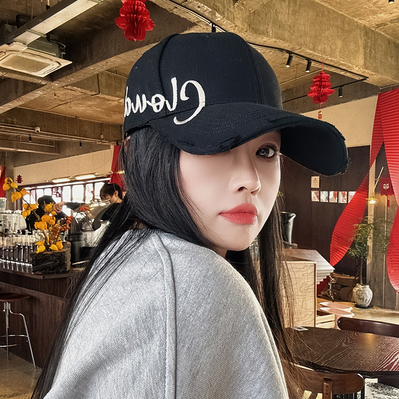 予时光黑色硬顶棒球帽鸭舌帽男女