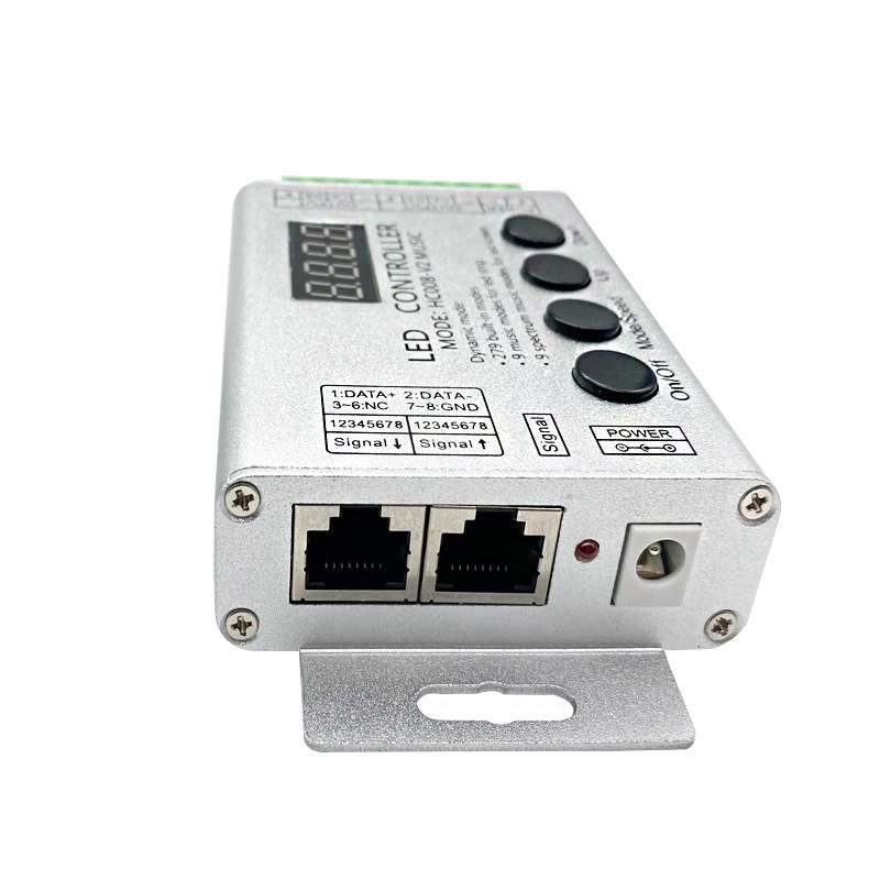 喜来灯HC008幻彩音乐控制器WS2811/2812遥控幻彩全彩追光彩光流水