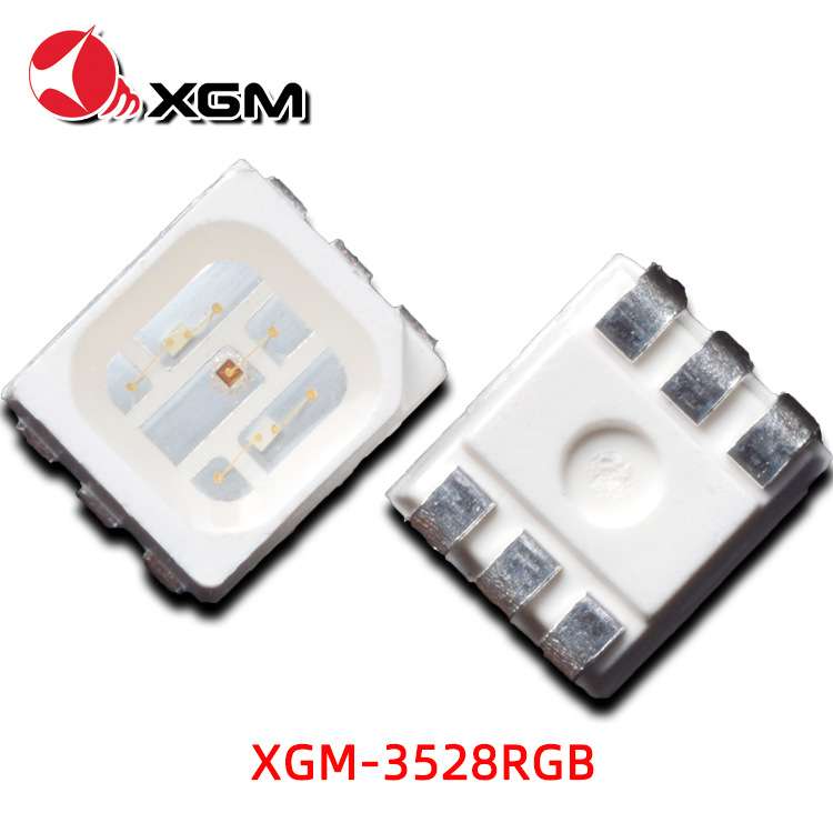 3528RGB灯珠0.2W七彩汽车氛围灯led灯灯条灯带贴片2835RGB超亮