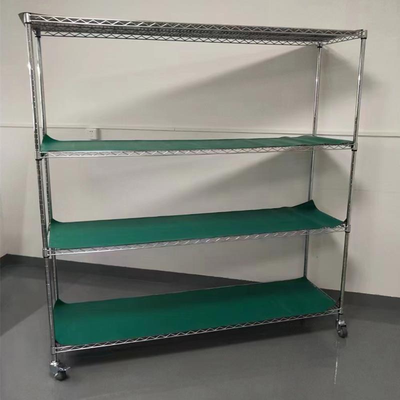防静电不锈钢置物架带轮车间仓库物料架移动货架可拆卸周转层架子