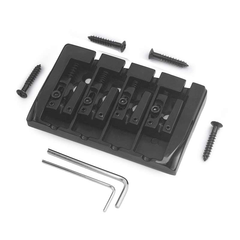 BA-1010四弦贝司弦桥 92x54-19MM 底穿弦后穿弦两用 黑色金色银色