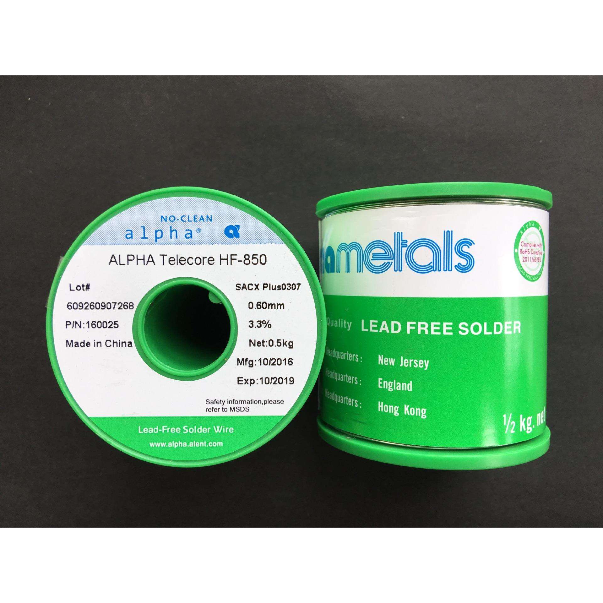 爱法ALPHA无铅无卤焊锡线锡丝HF-850 Sn99.3/Cu0.7-0.60MM-F3.3