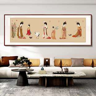 簪花仕女图十字绣2025年新款客厅中国名画古风刺绣手工自己绣