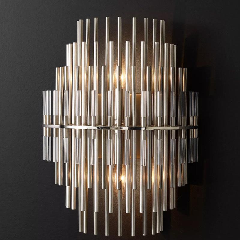 美式RH复古别墅楼梯客厅壁灯出口RH灯具中世纪全铜吊灯卧室LED