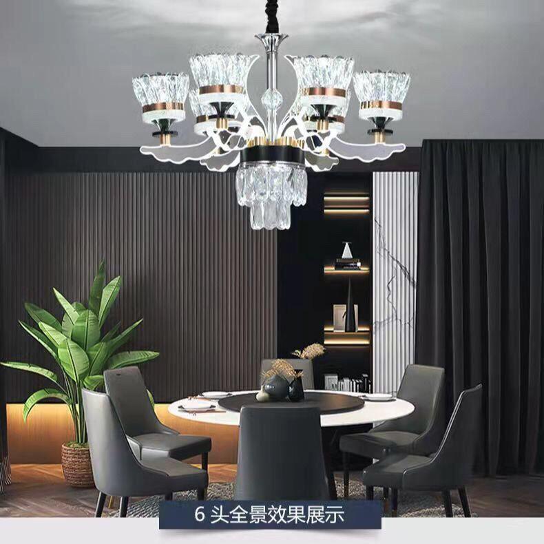 2025新款灯臂发光客厅吊灯轻奢后现代简约餐厅卧室K9水晶吊灯家用