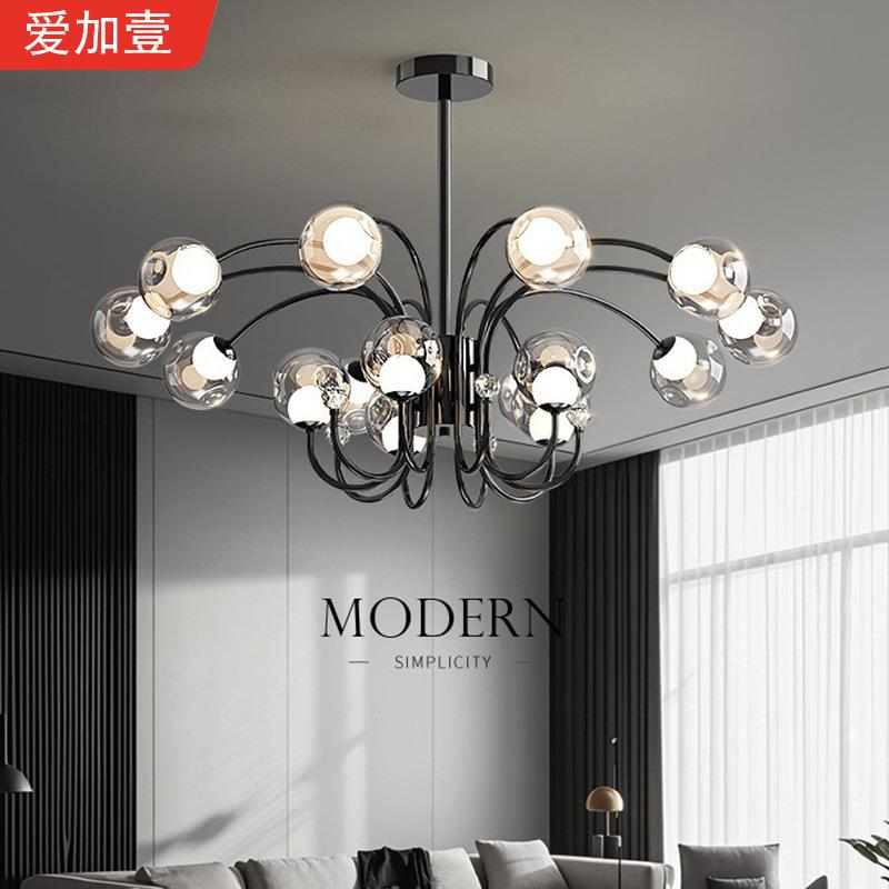 意式轻奢客厅吊灯2025新款高级感北欧大厅主灯魔豆分子灯中山灯具