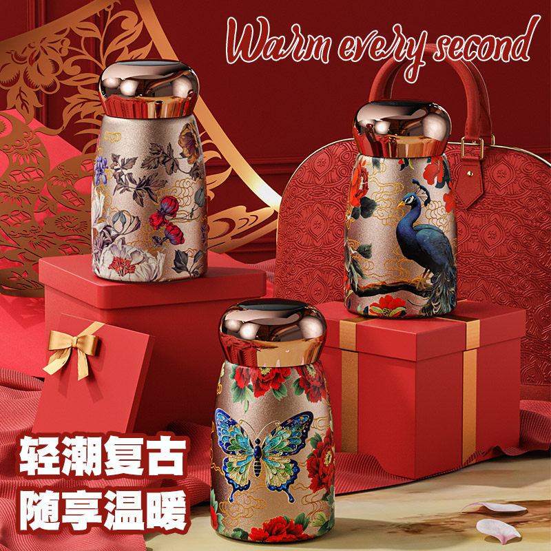 迷你保温杯小巧便携中国风水杯女新款高颜值陶瓷内胆口袋杯小胖丁