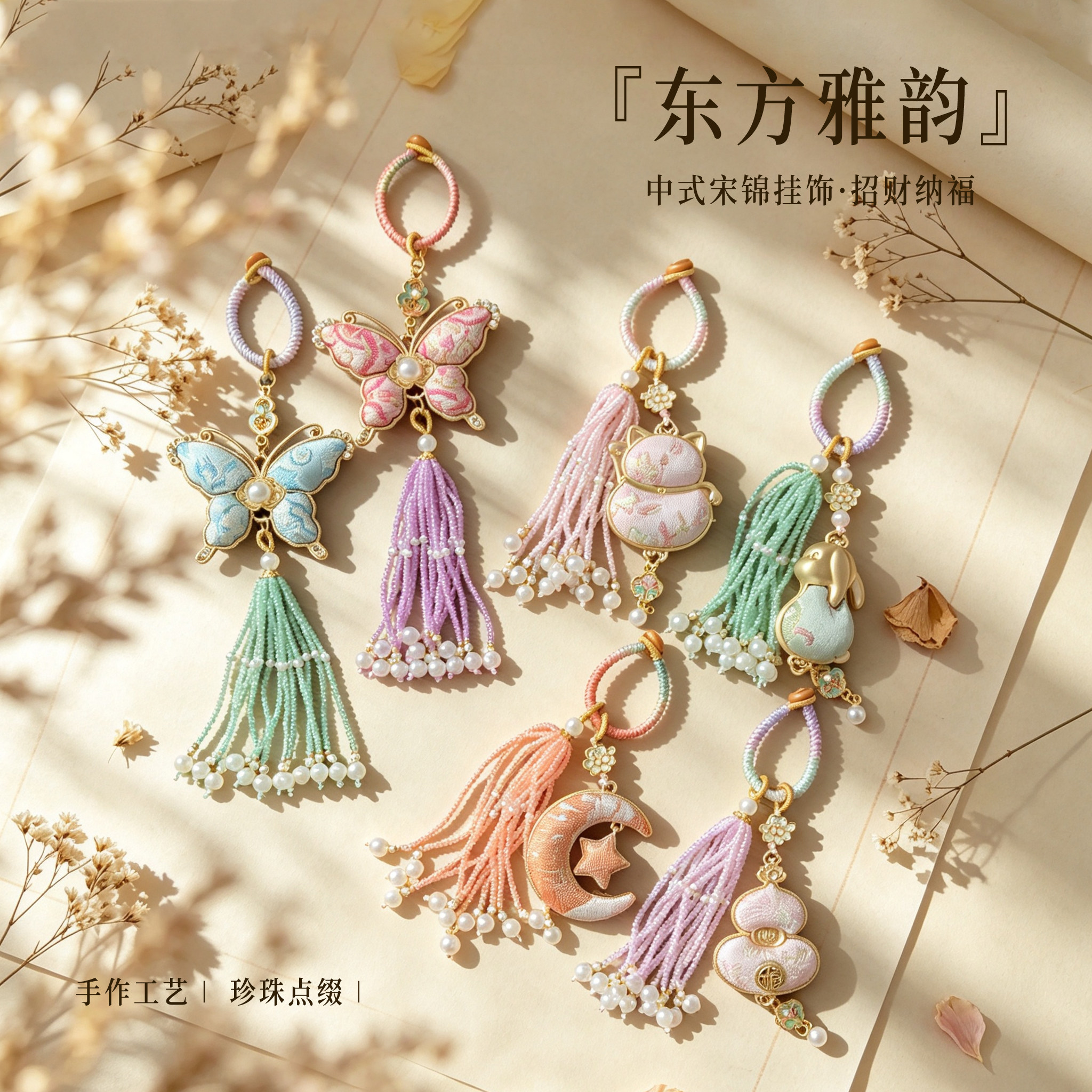 非遗宋锦如意钥匙扣中秋节礼物