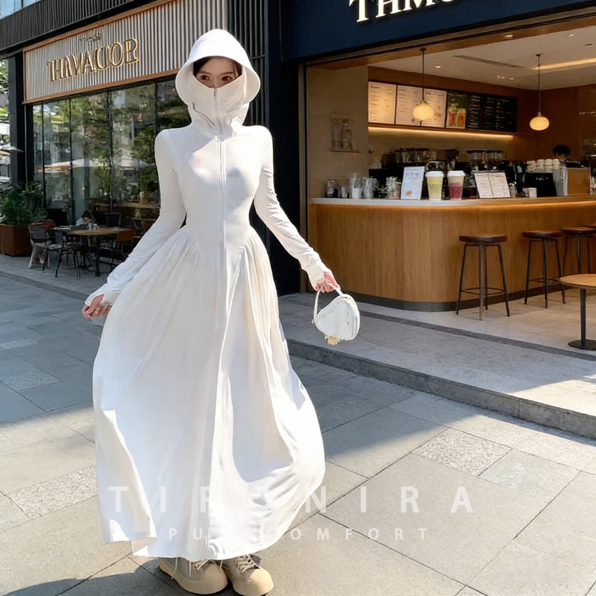 德国夏季长款防晒衣女2026新款防紫外线收腰显瘦外套修身防晒长裙