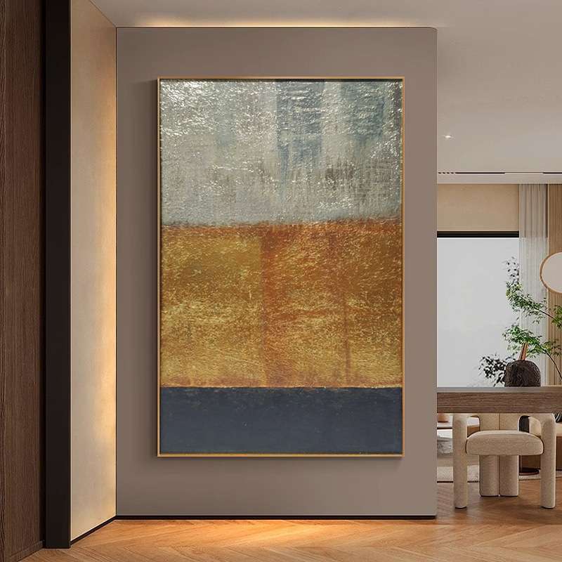 纯手绘油画抽象艺术装饰画微水泥风格壁画大幅入户玄幻挂画简美式
