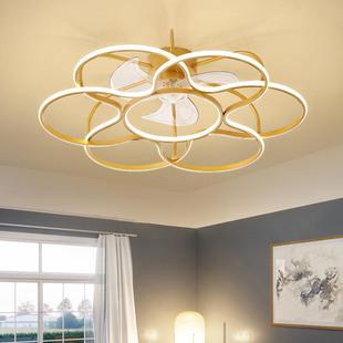 北欧轻奢卧室吸顶灯风扇灯静音隐形一体新款简约现代主卧吊扇灯