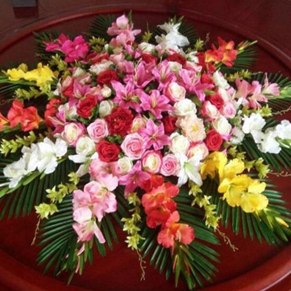 大型酒店餐桌花摆件花绢花装饰花插花大圆桌花电动转盘餐桌花