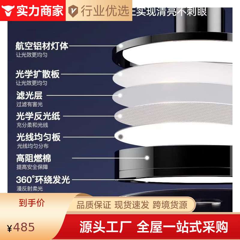 中山工厂餐厅吊灯2025新款意式轻奢餐桌灯具现代简约岛台玻璃吊灯