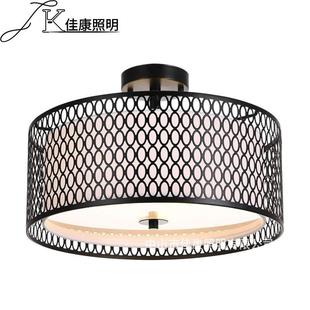 复古跨境亚马逊ebay厨房卧室书房楼道玄关吸顶灯美式 布艺吸顶灯