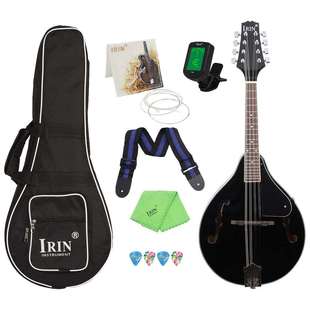 黑色曼陀铃琴藏族西洋乐器曼陀铃椴木面板八弦琴曼陀林吉他套装