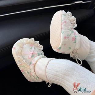 6个月防掉步前学步鞋 1岁女宝宝防滑软布底3 袜0 春秋婴幼儿公主鞋